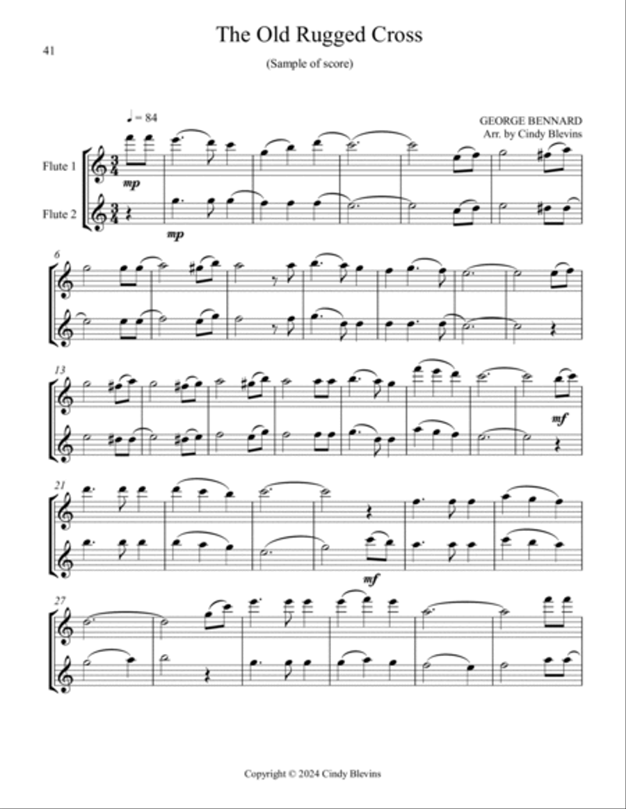 12 Favorite Hymns, Book 2, Flute Duets Flute Duet scores gallery preview page 5