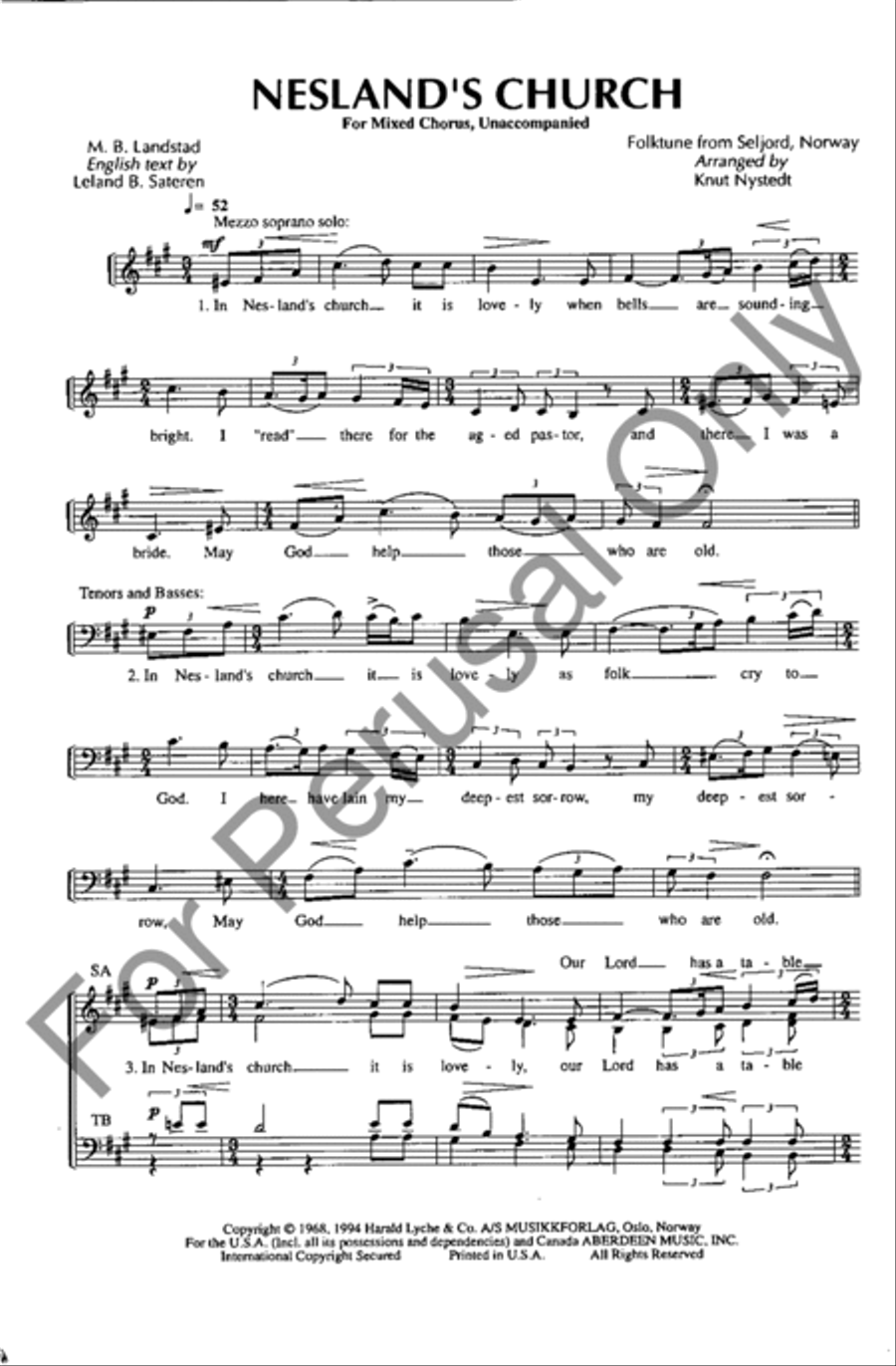 Nesland's Church Nesland's Church 4-Part scores gallery preview page 2