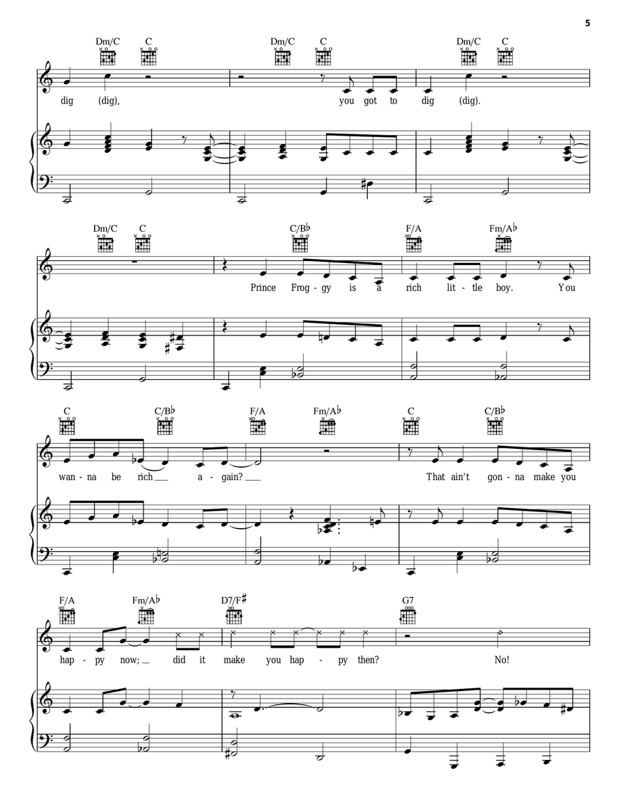 Dig A Little Deeper Piano, Vocal, Guitar scores gallery preview page 5