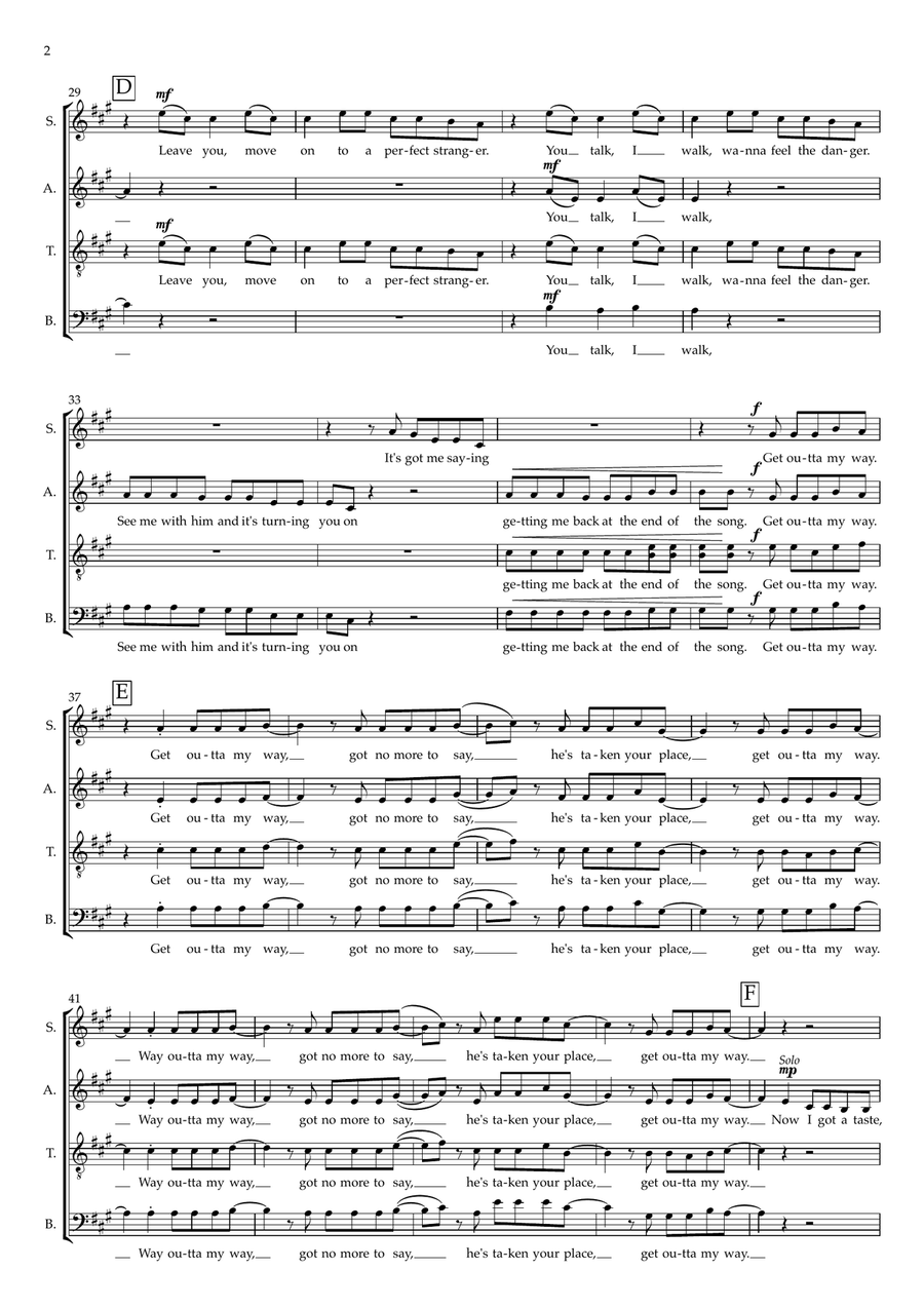 Get Outta My Way 4-Part scores gallery preview page 2