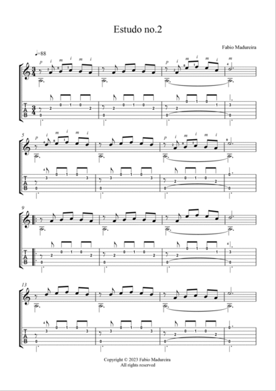 Pequenos estudos para violão Chamber Music scores gallery preview page 2