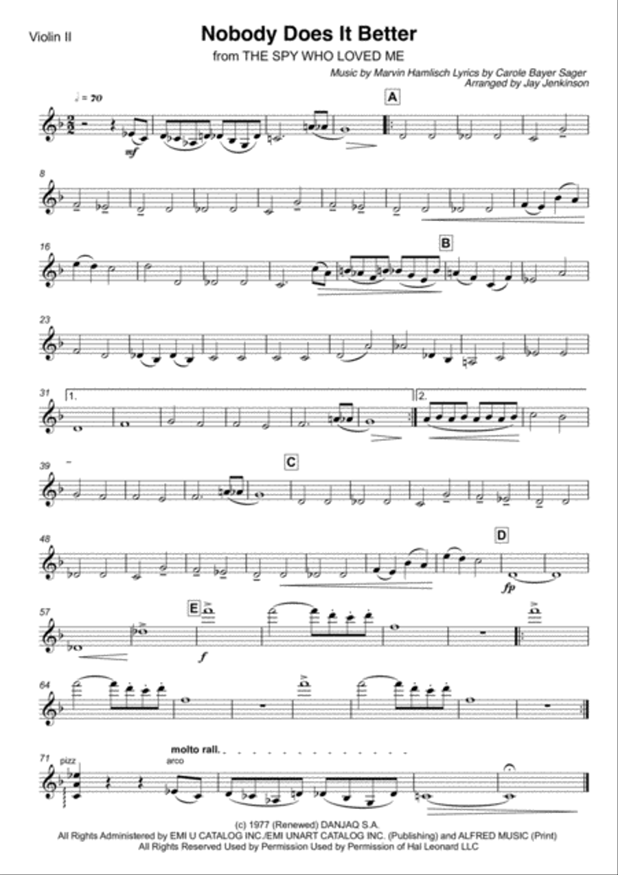 Nobody Does It Better from THE SPY WHO LOVED ME String Quartet scores gallery preview page 3