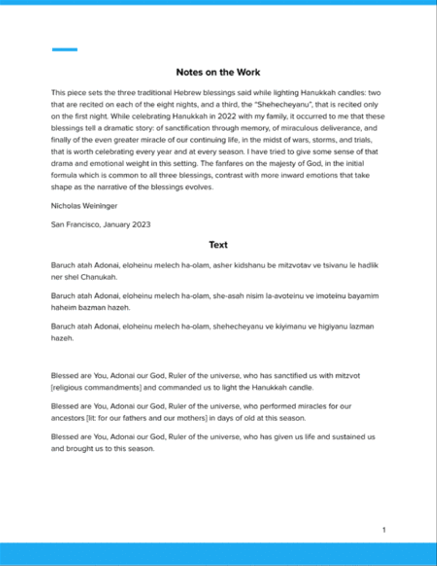 Hanukkah Blessings Divisi scores gallery preview page 2
