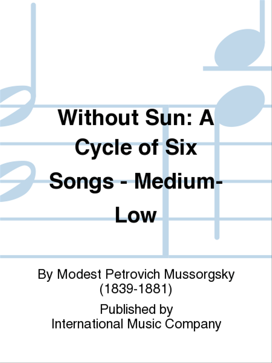 Without Sun. A Cycle Of Six Songs. - Med-Low Medium Voice scores gallery preview page 1