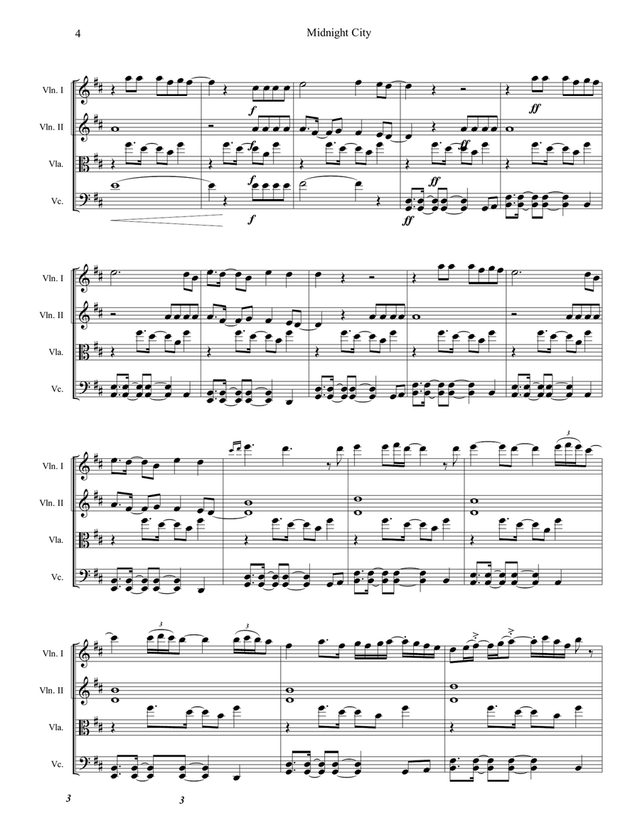 Midnight City Midnight City String Quartet scores gallery preview page 6