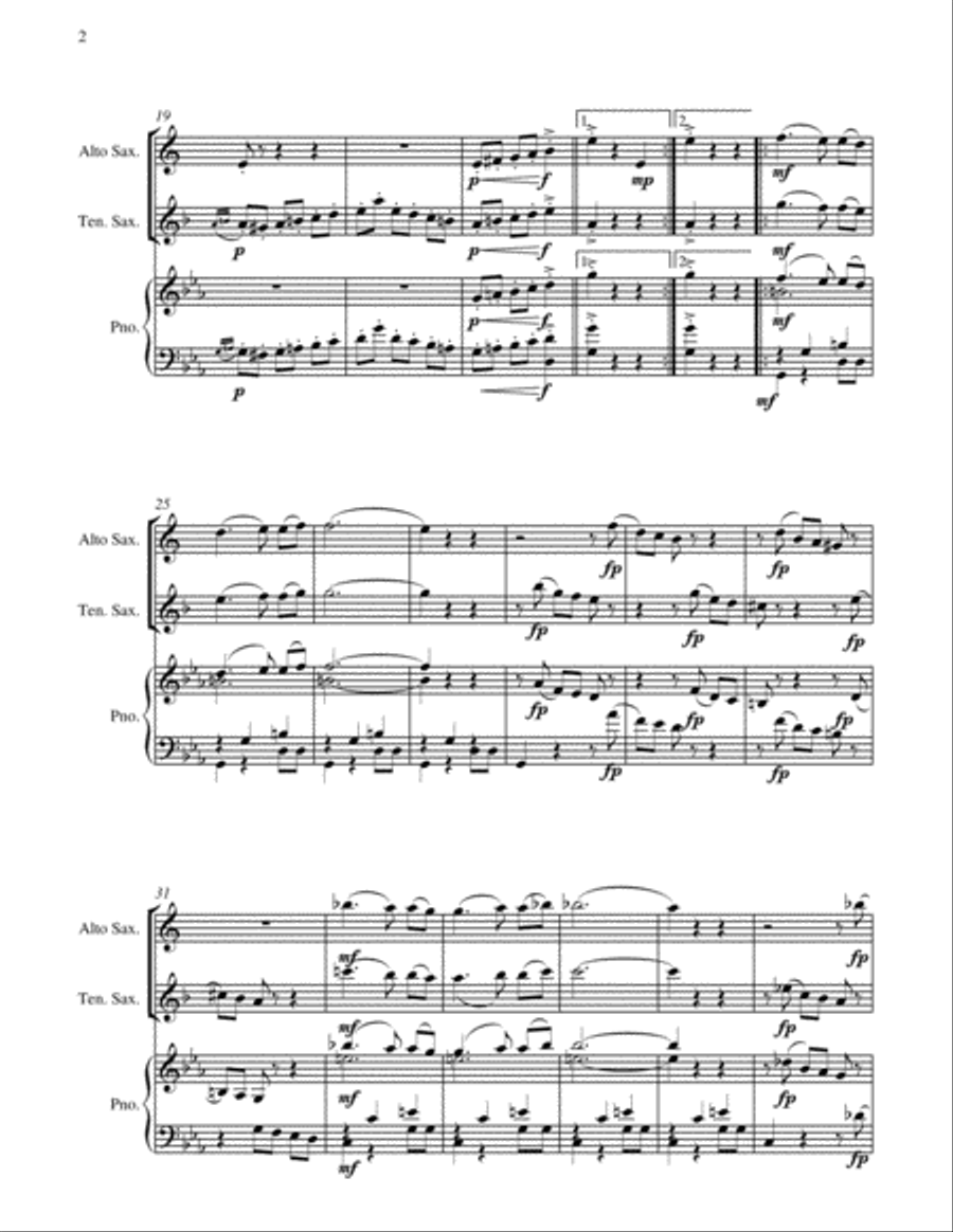 Anitra's Dance - From Peer Gynt - Alto & Tenor Saxaphones and Piano Woodwind Duet scores gallery preview page 6