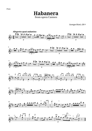 Book cover for Habanera from Carmen by Bizet for Flute Solo