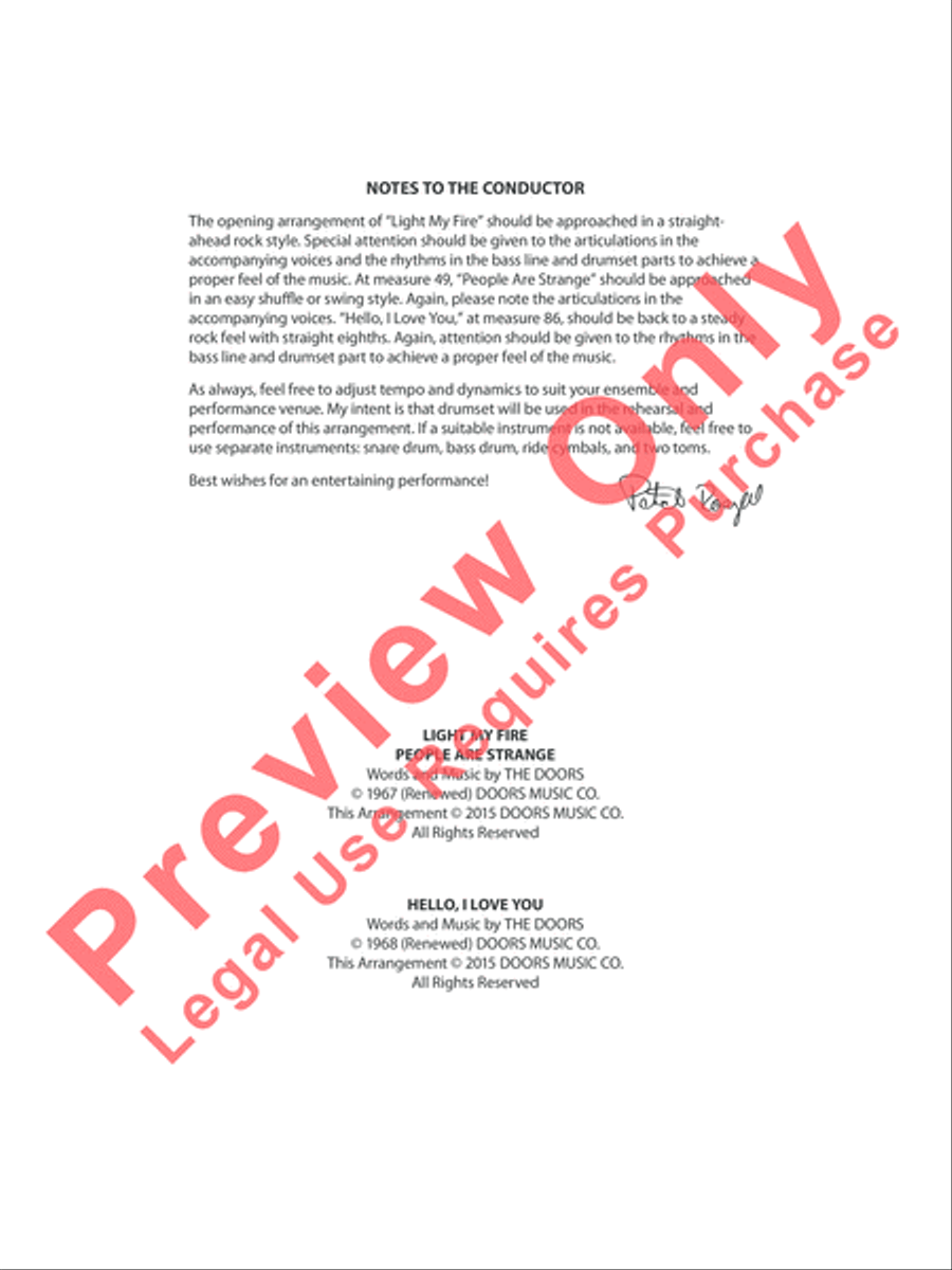 The Doors on Tour Concert Band scores gallery preview page 3