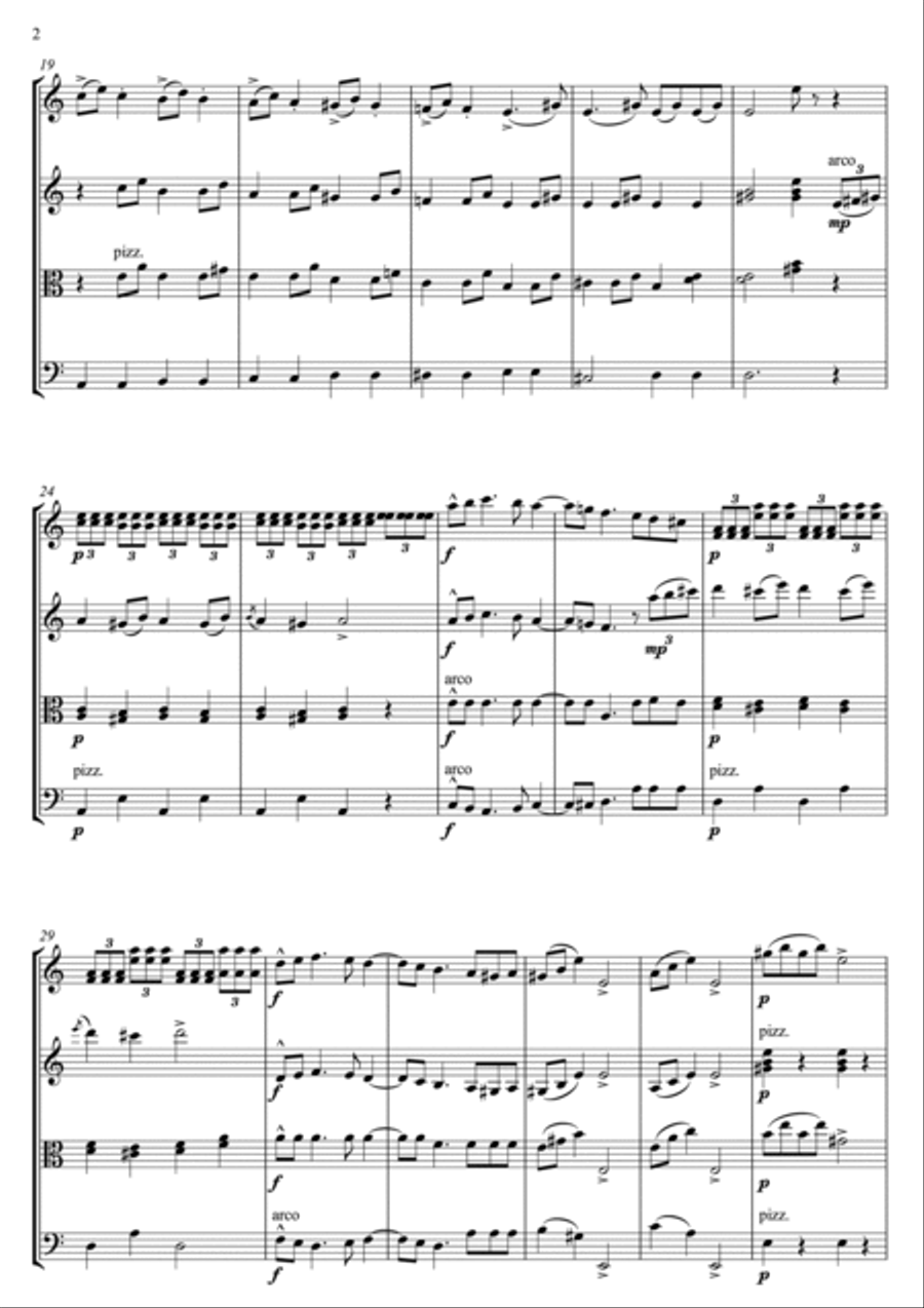 Marche Rakoczy String Quartet scores gallery preview page 3