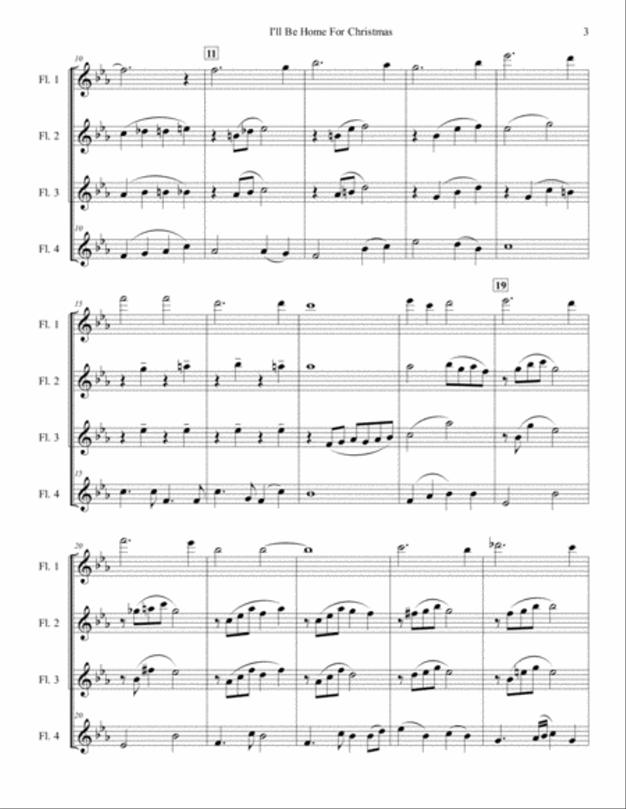 I'll Be Home For Christmas Woodwind Quartet scores gallery preview page 3