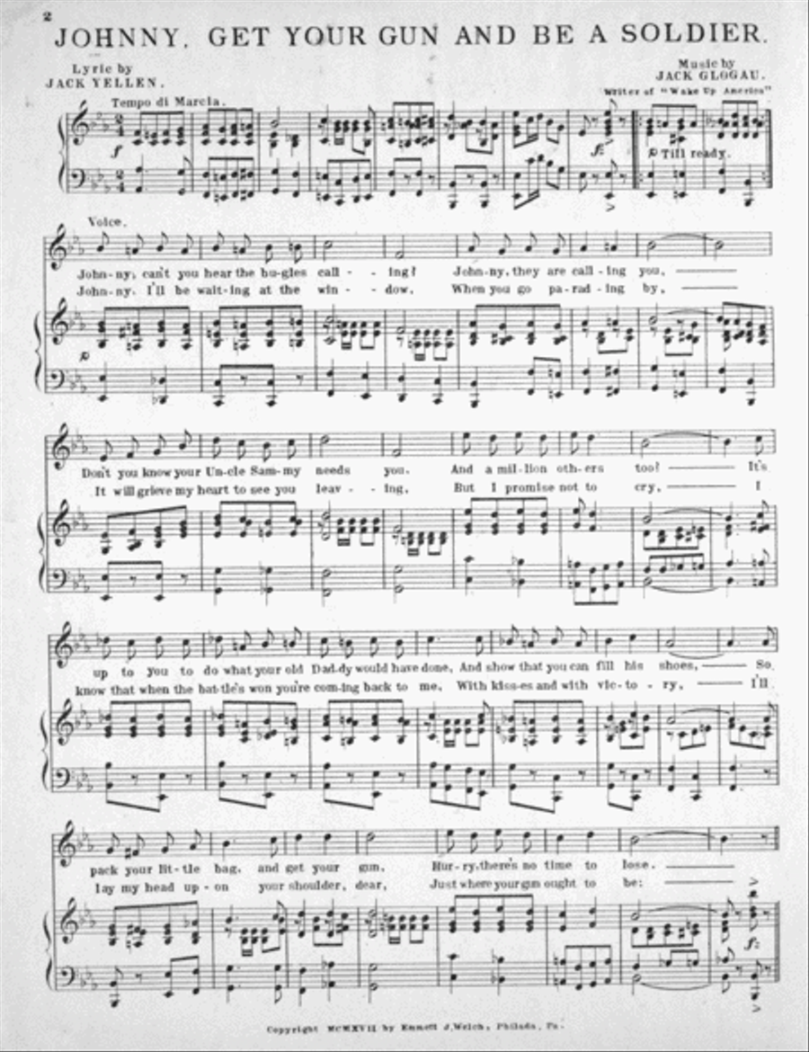 Johnny Get Your Gun and Be a Soldier Voice scores gallery preview page 2