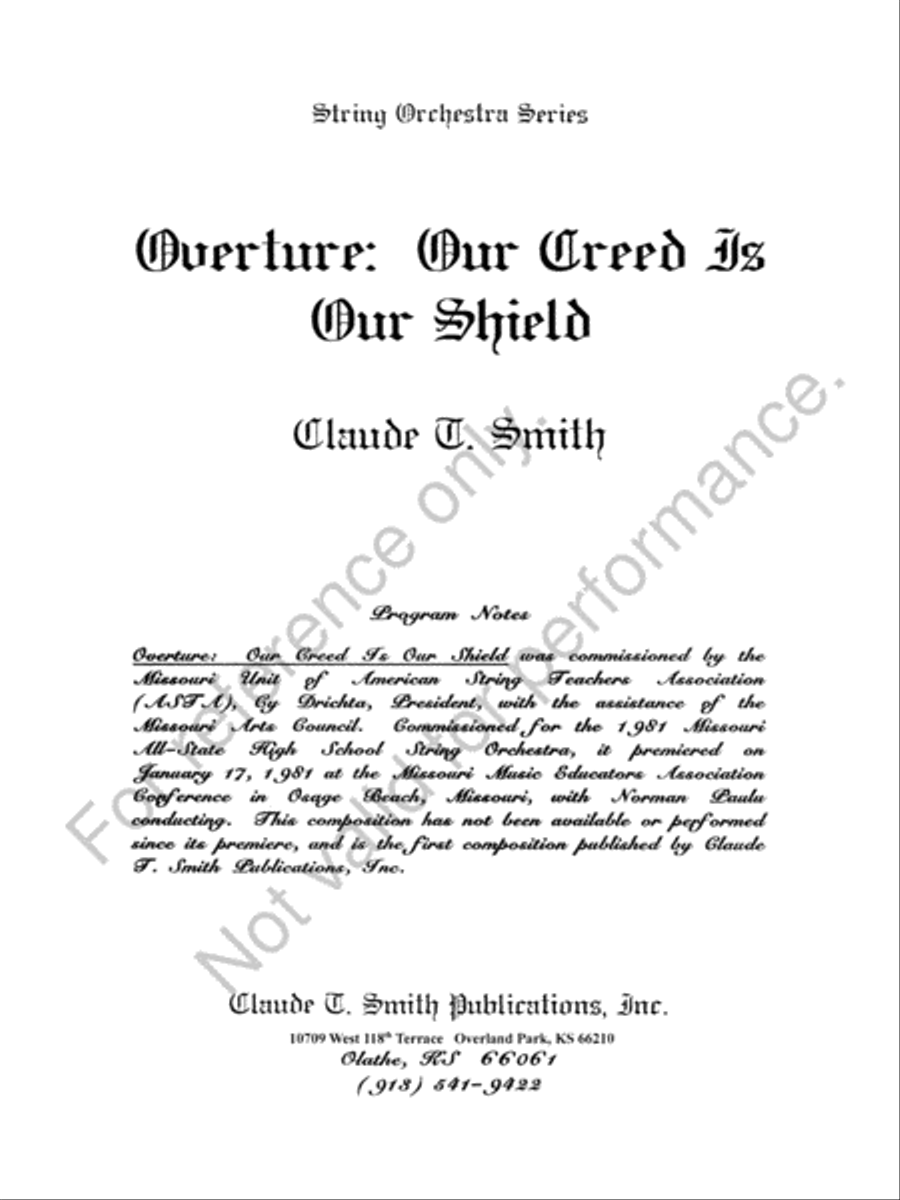 Our Creed Is Our Shield String Orchestra scores gallery preview page 2
