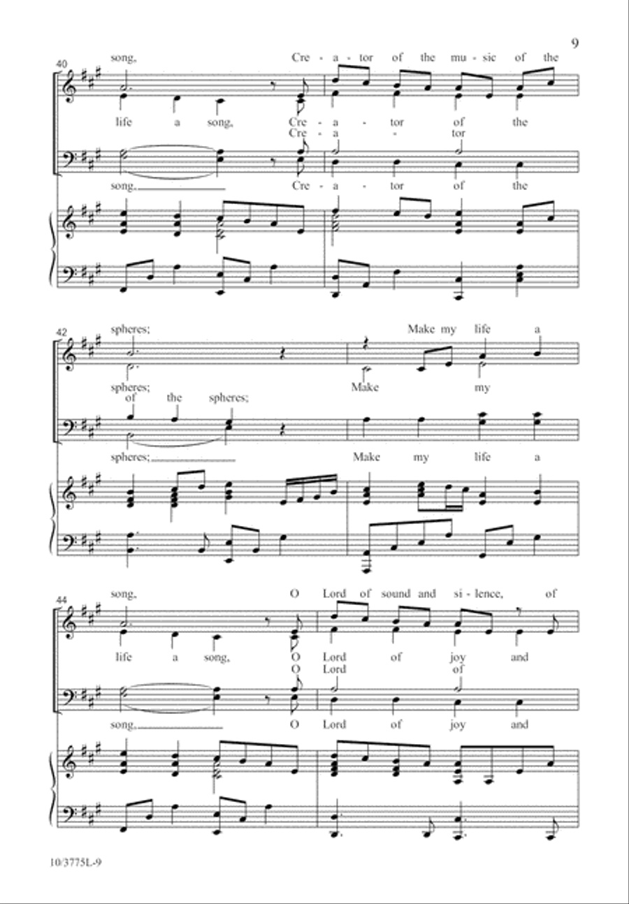 Make My Life a Song 4-Part scores gallery preview page 10