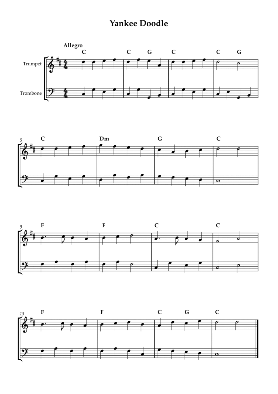 Yankee Doodle Yankee Doodle Brass Duet scores gallery preview page 1