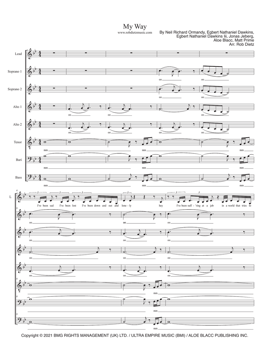 My Way My Way Divisi scores gallery preview page 1