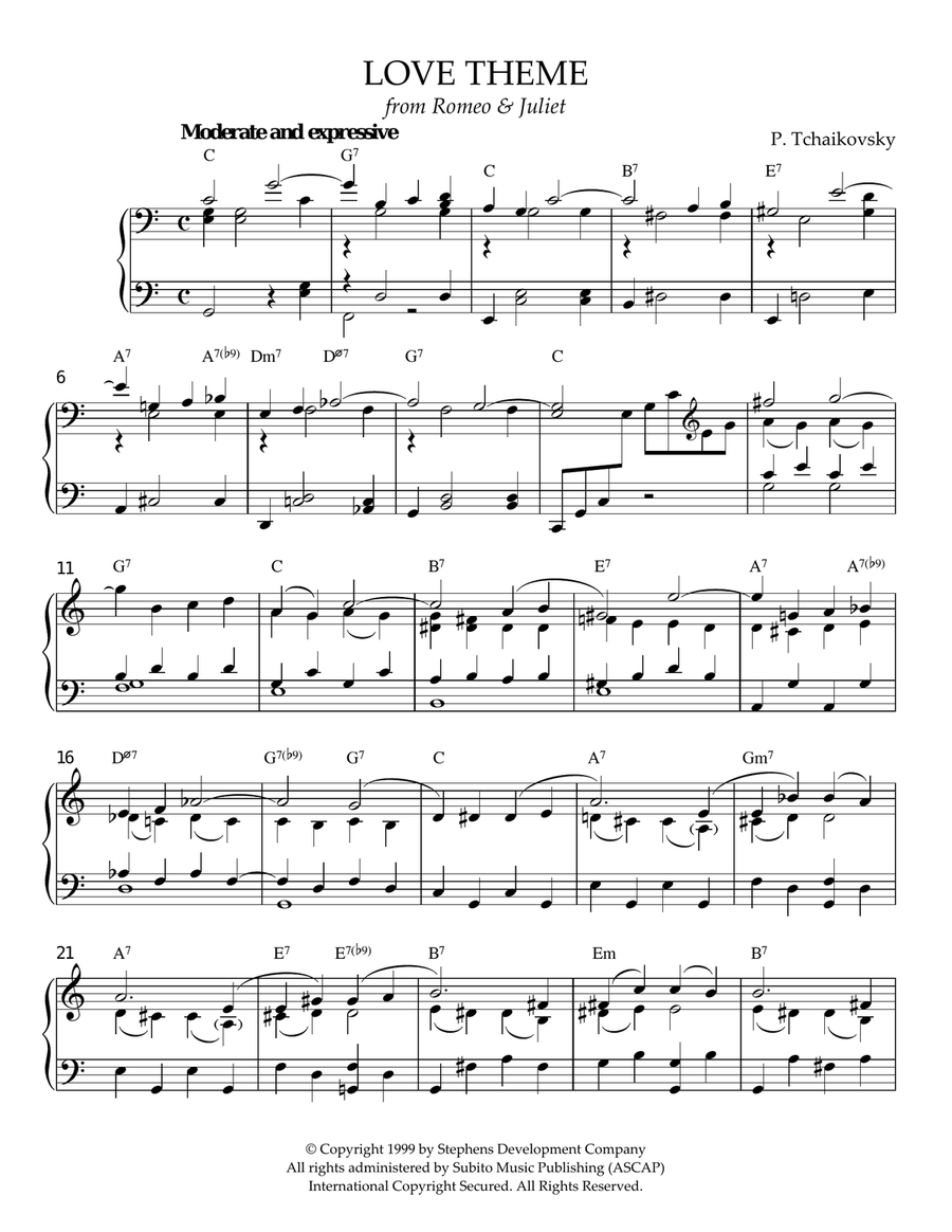 Love Theme from Romeo And Juliet Piano Solo scores gallery preview page 1