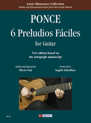 Book cover for 6 Preludios Fáciles for Guitar. New edition based on the autograph manuscript - Foreword by Angelo Gilardino