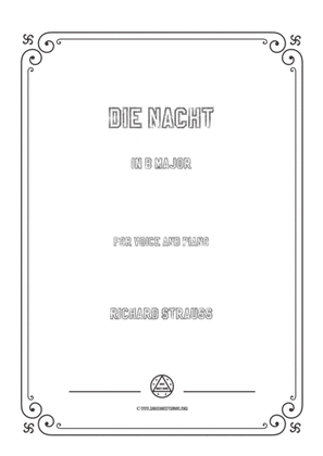 Book cover for Richard Strauss-Die Nacht in B Major,for Voice and Piano