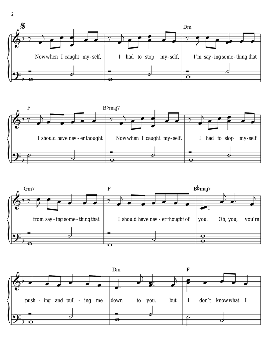 I Caught Myself Easy Piano scores gallery preview page 2