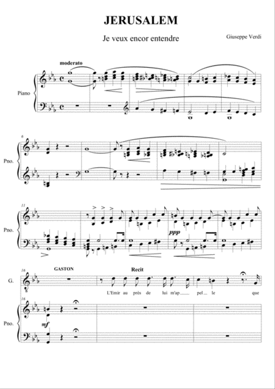Je veux encore entendre - Jerusalem Tenor Voice scores gallery preview page 1
