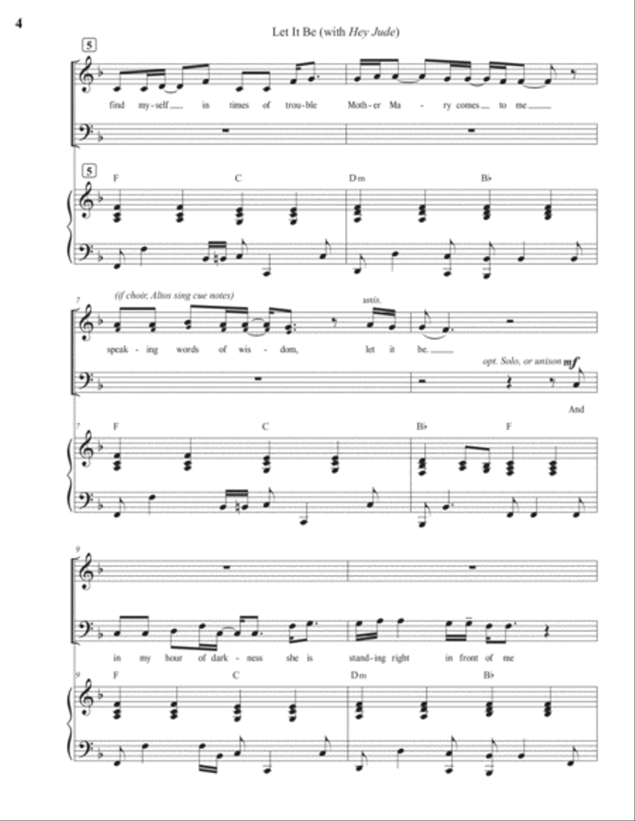 Let It Be 4-Part scores gallery preview page 4