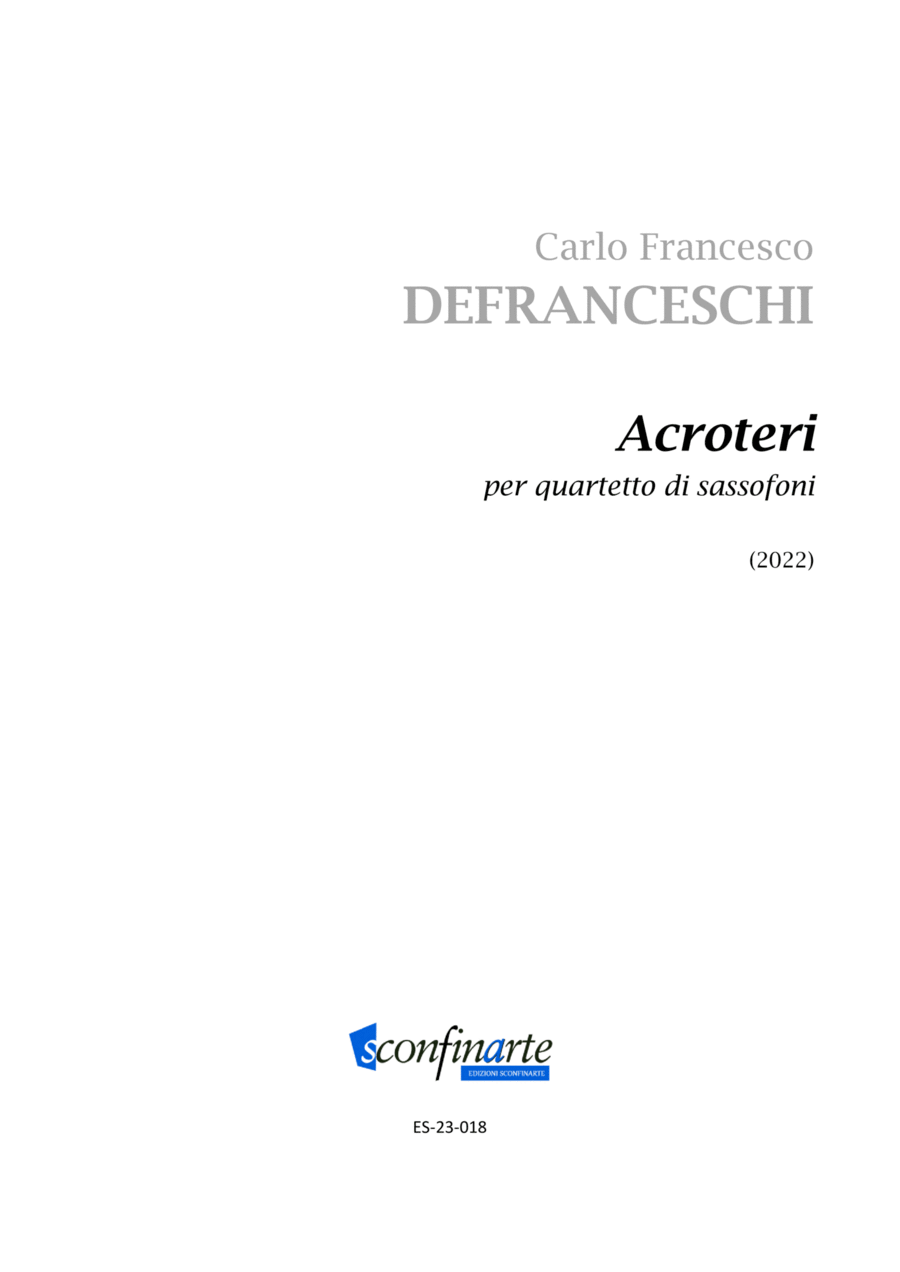Carlo Francesco Defranceschi: Acroteri (ES-23-018) Woodwind Ensemble scores gallery preview page 1