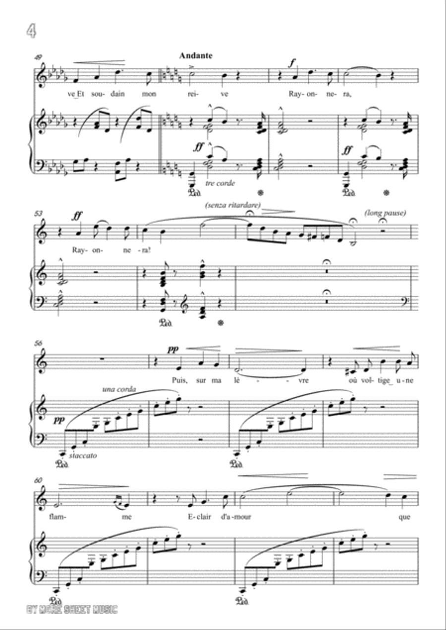 Liszt-Oh!Quand je dors in C Major,for Voice and Piano Voice Solo scores gallery preview page 6