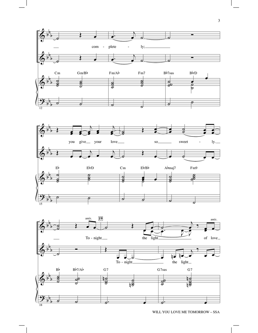 Will You Love Me Tomorrow (Will You Still Love Me Tomorrow) SSA scores gallery preview page 2