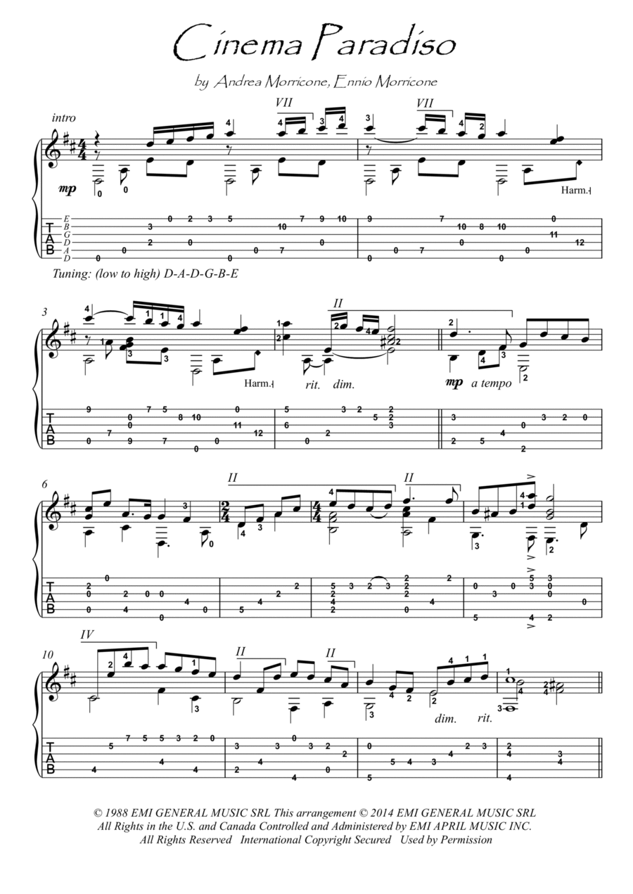 Cinema Paradiso Cinema Paradiso Electric Guitar scores gallery preview page 1
