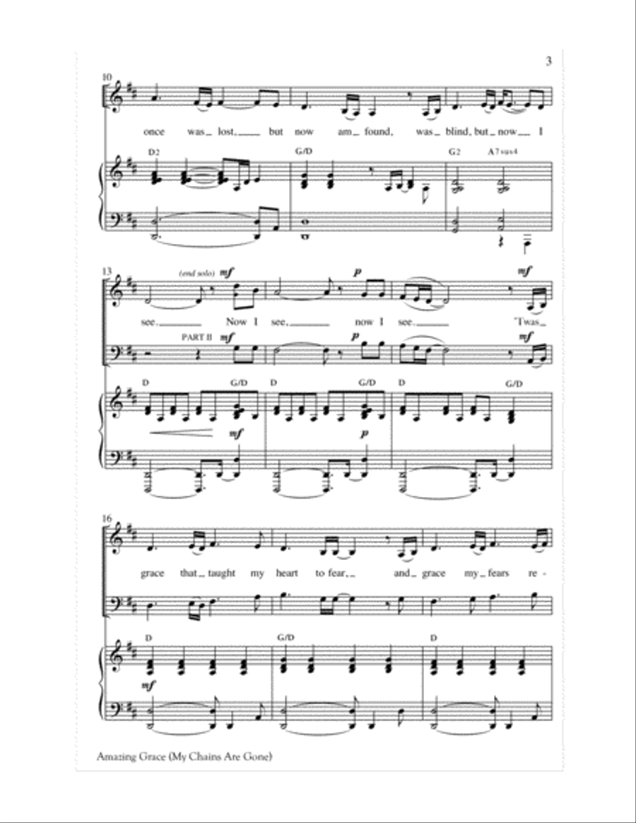 Amazing Grace (My Chains Are Gone) Amazing Grace (My Chains Are Gone) 2-Part scores gallery preview page 4