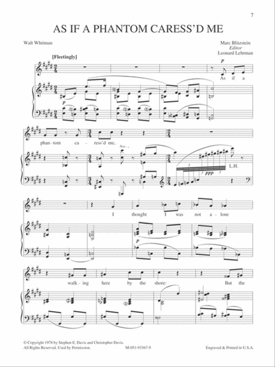The Marc Blitzstein Songbook - Volume 3 Voice Solo scores gallery preview page 6