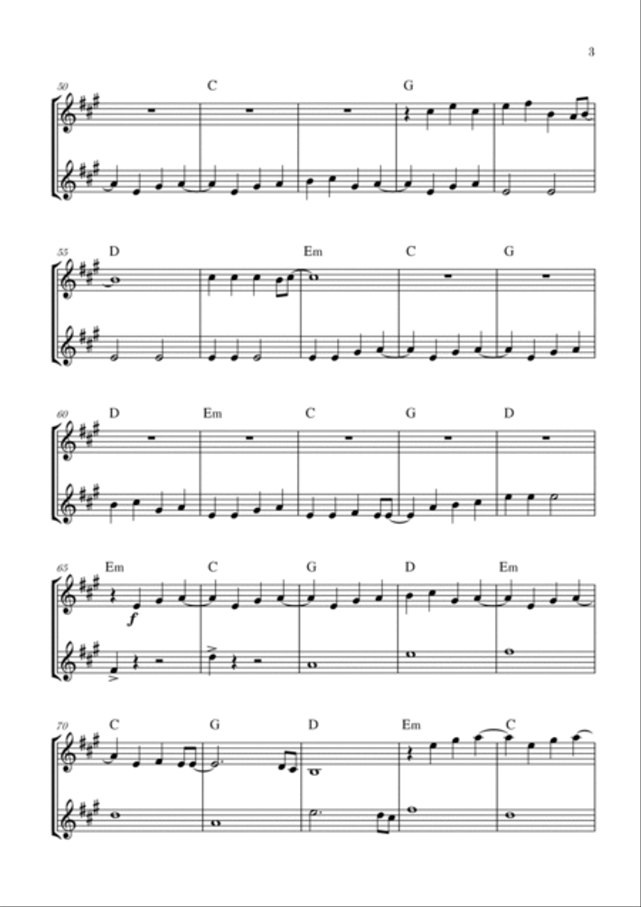 Love Is Gone Trumpet Duet scores gallery preview page 3