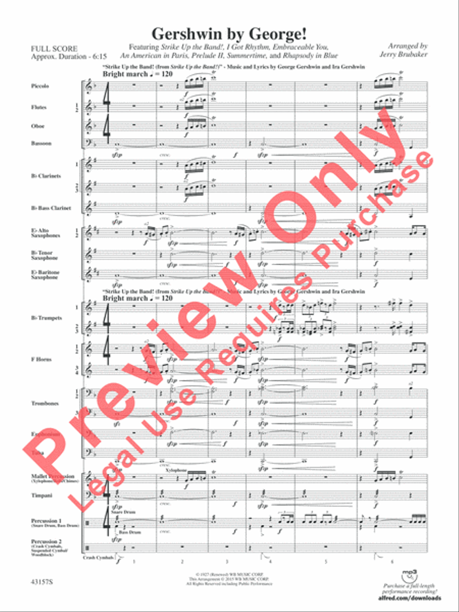 Gershwin by George! Gershwin by George! Concert Band scores gallery preview page 4