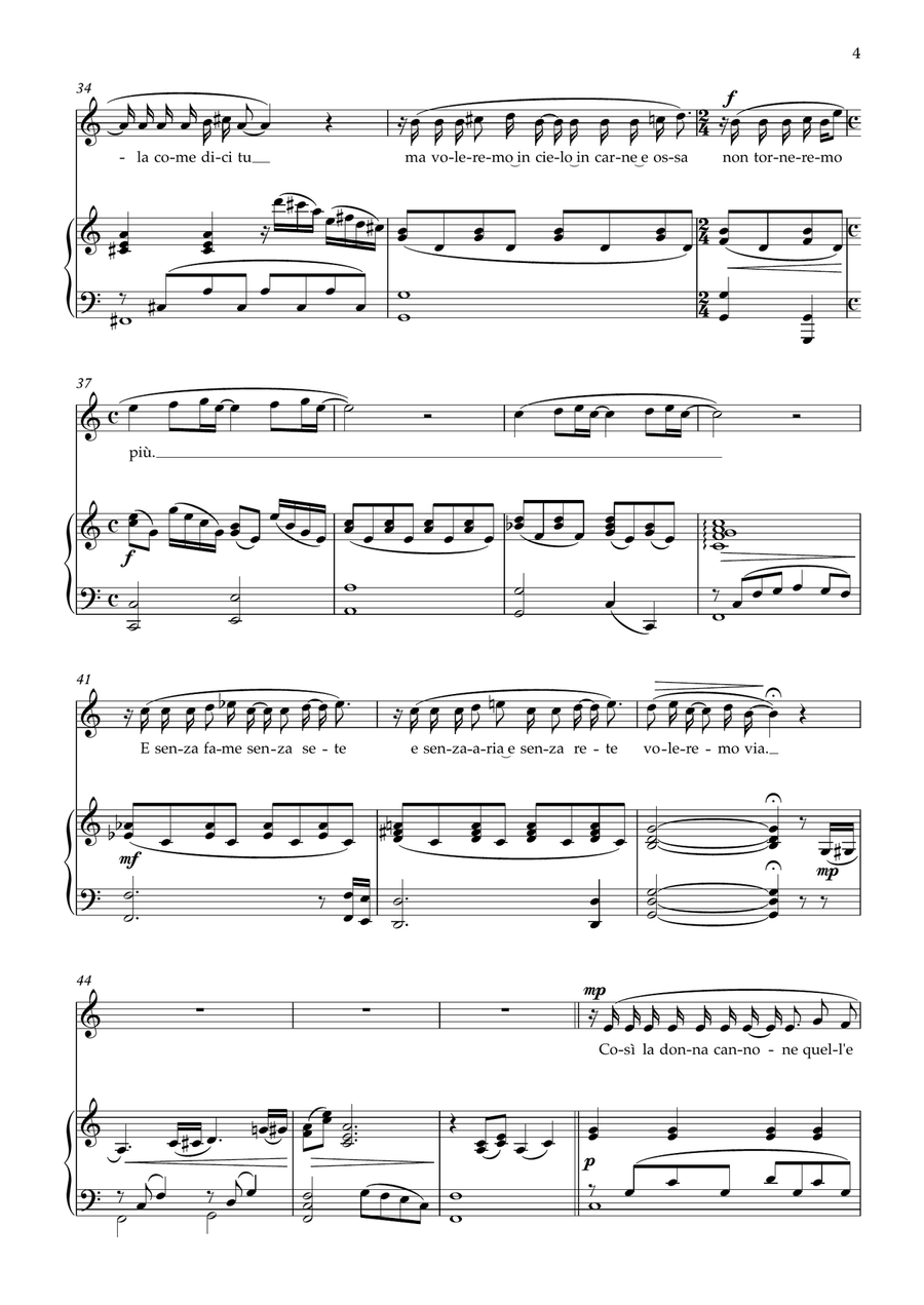 La Donna Cannone Piano, Vocal scores gallery preview page 4