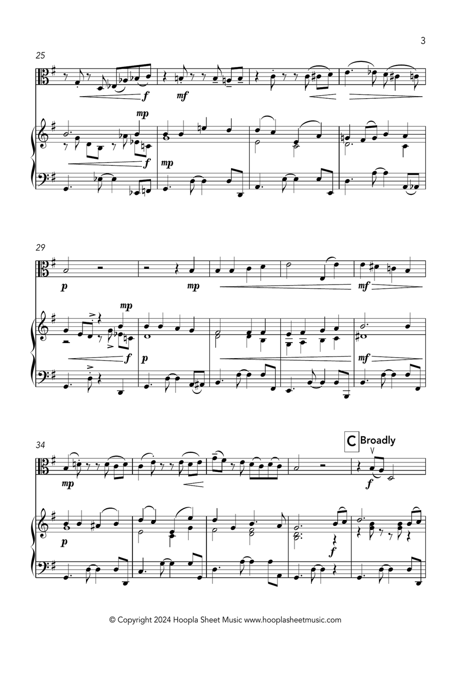 Bethlehem Beguine (O Little Town of Bethlehem Fantasy) Viola scores gallery preview page 3