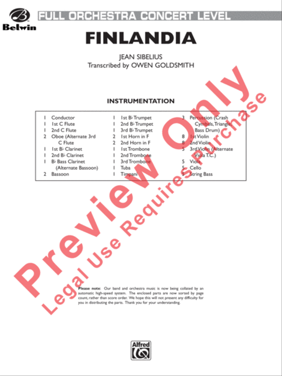 Finlandia Full Orchestra scores gallery preview page 2