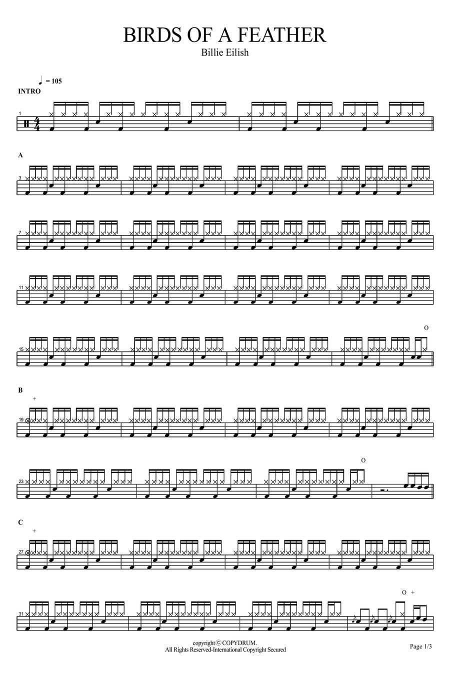 Birds Of A Feather Birds Of A Feather Drum Set scores gallery preview page 1
