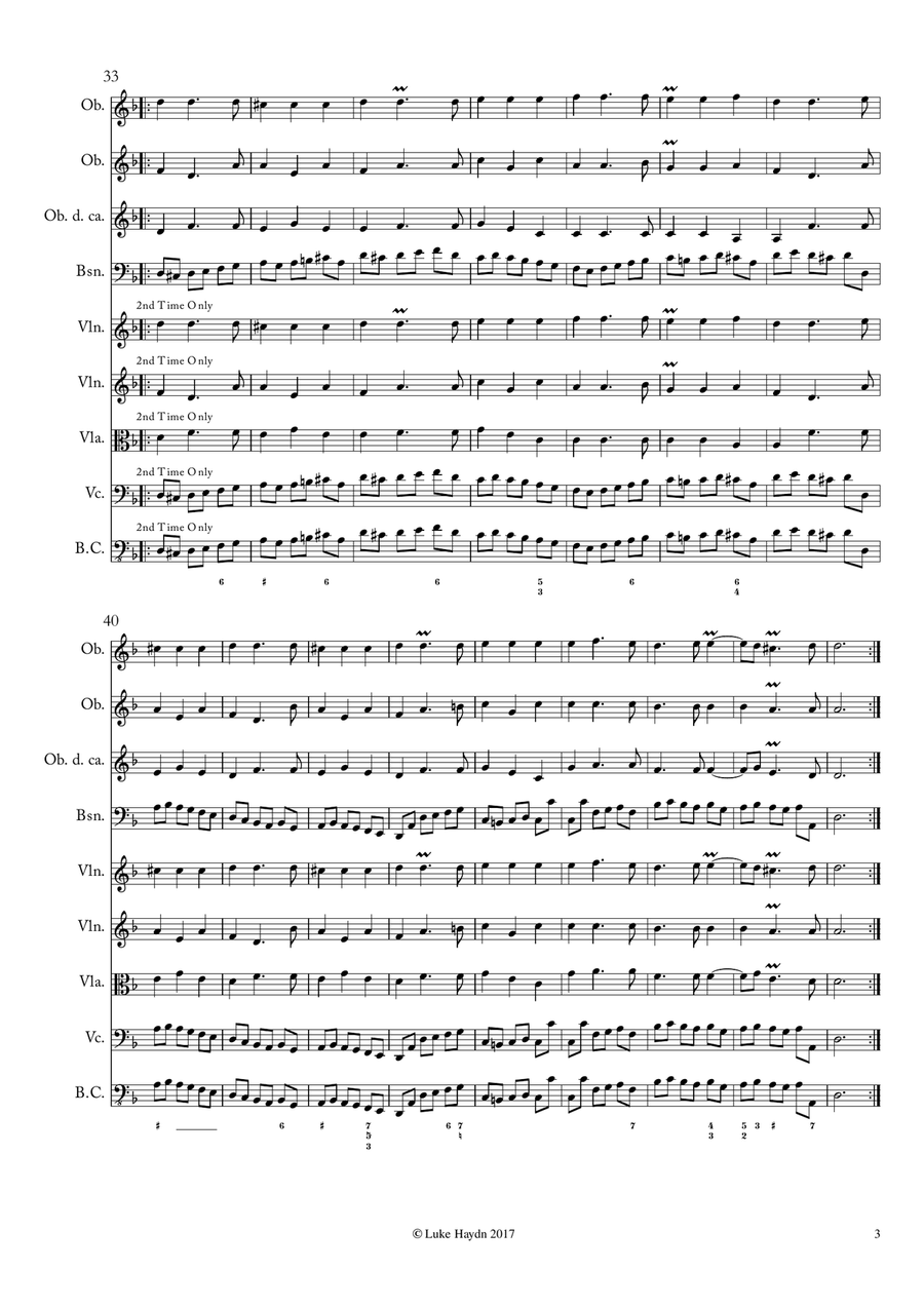 La Folies d'Espagne - Jean-Baptiste Lully - Full Score and Parts Woodwind Quartet scores gallery preview page 3