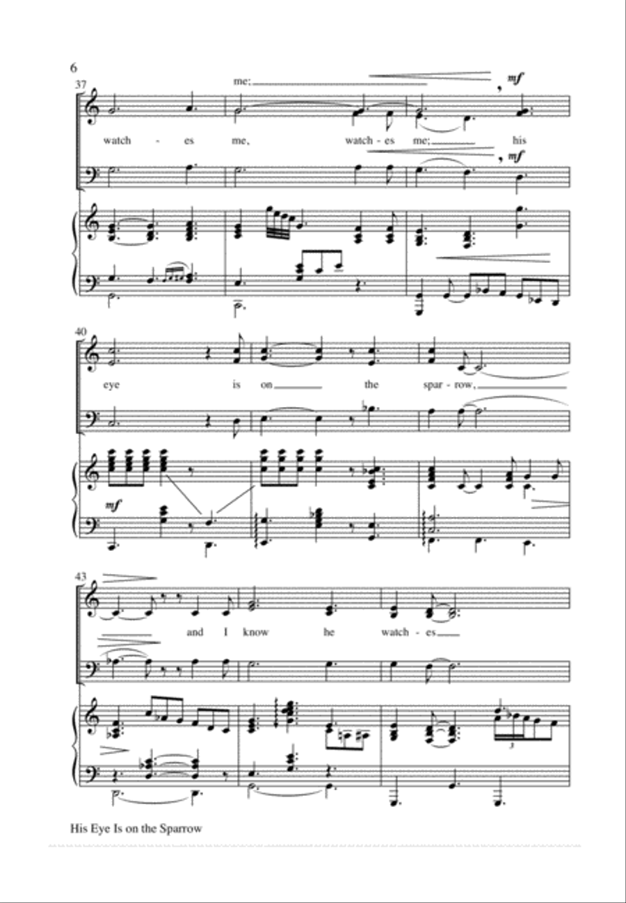 His Eye Is on the Sparrow 3-Part scores gallery preview page 7