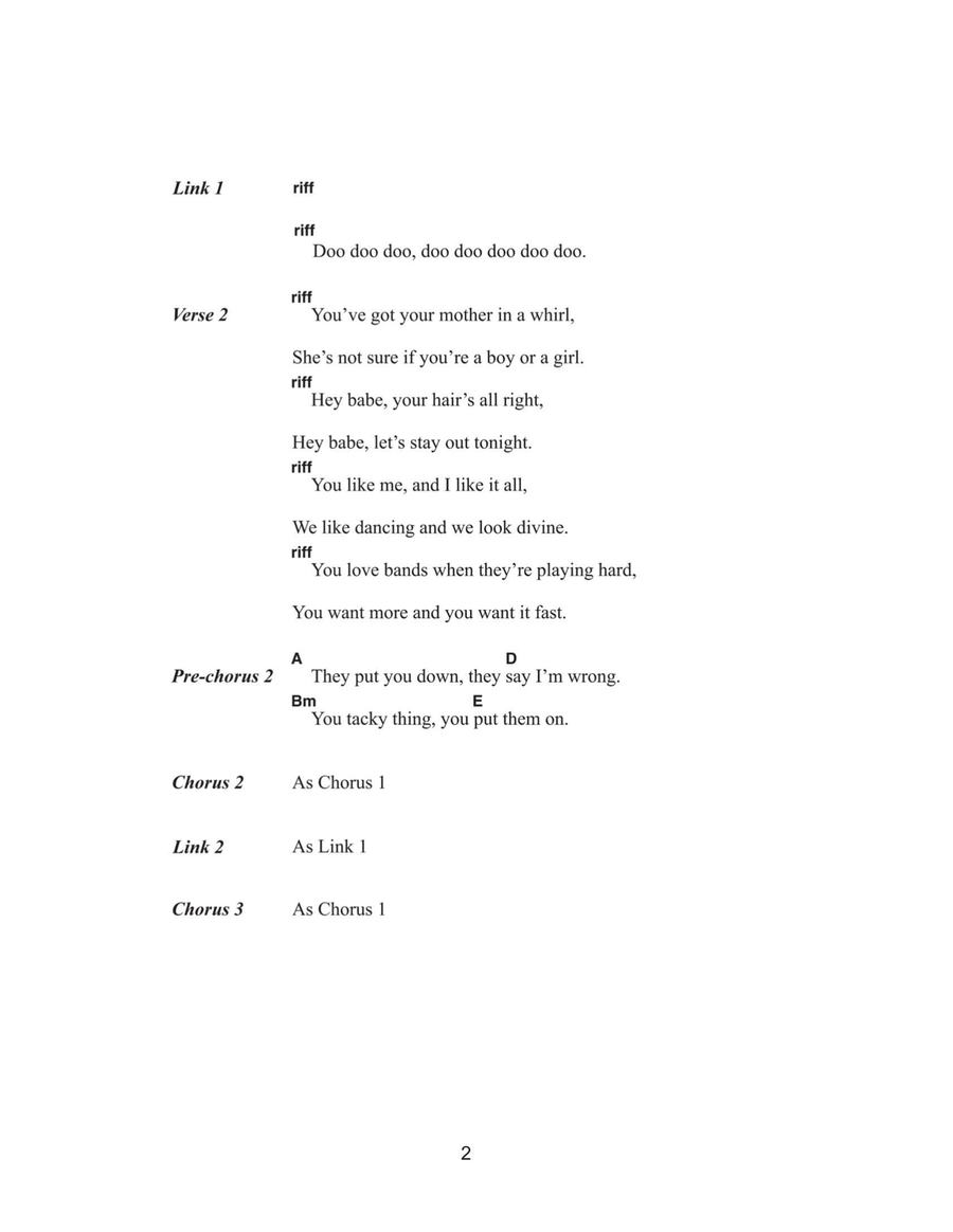 Rebel Rebel Rebel Rebel Acoustic Guitar scores gallery preview page 2