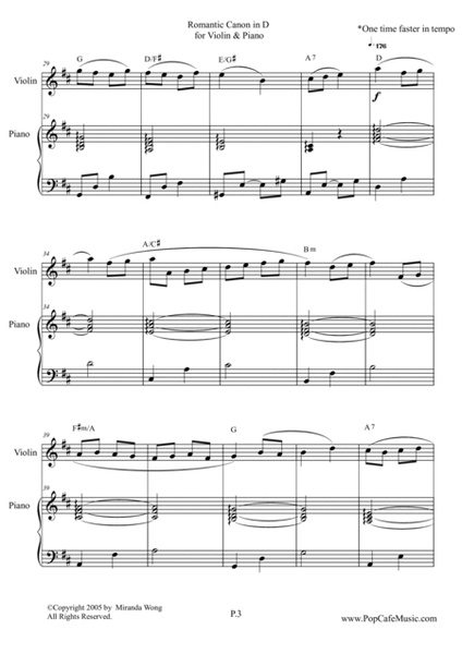 Romantic Canon in D for Violin & Piano
