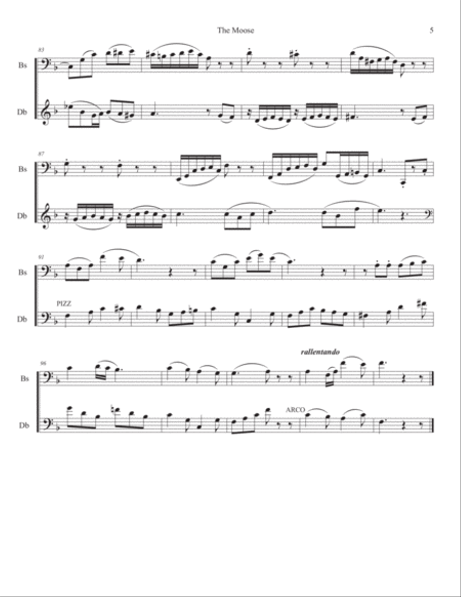 The Moose: Theme and Variations for Bassoon and Double Bass Woodwind Ensemble scores gallery preview page 6