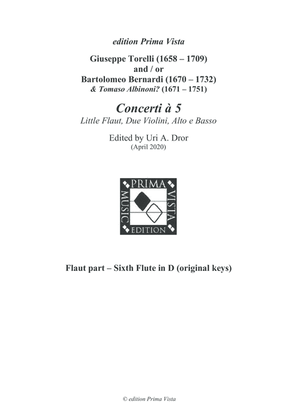 Torelli Recorder Concerti, Original Keys (Sixth Flute), Parts