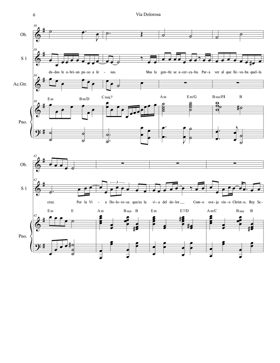 Via Dolorosa Via Dolorosa Piano, Vocal scores gallery preview page 6