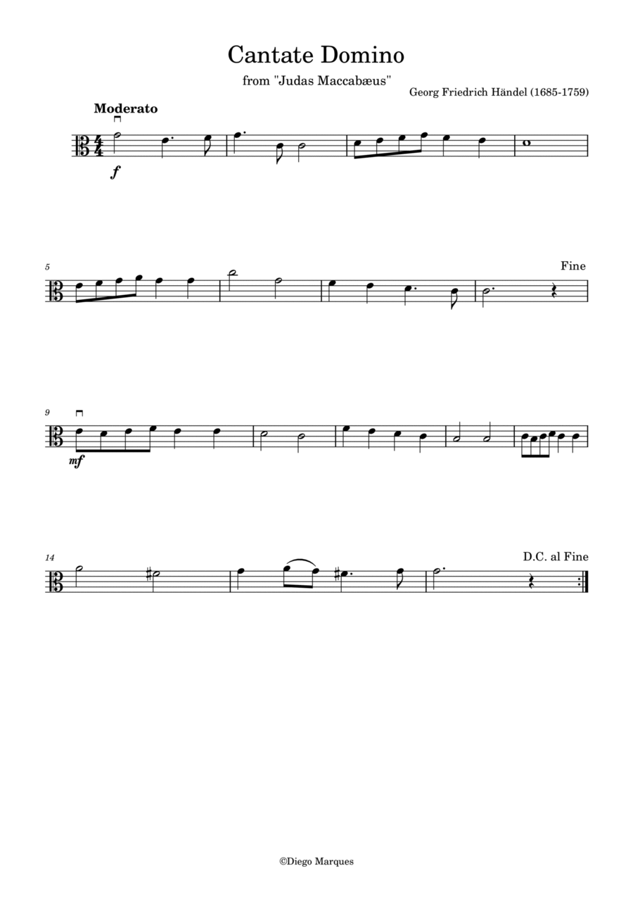 Cantate Domino in C Cantate Domino in C Viola Solo scores gallery preview page 1
