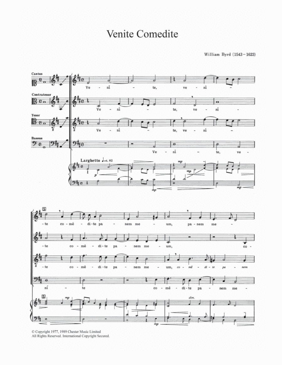 Venite Comedite Choir scores gallery preview page 1