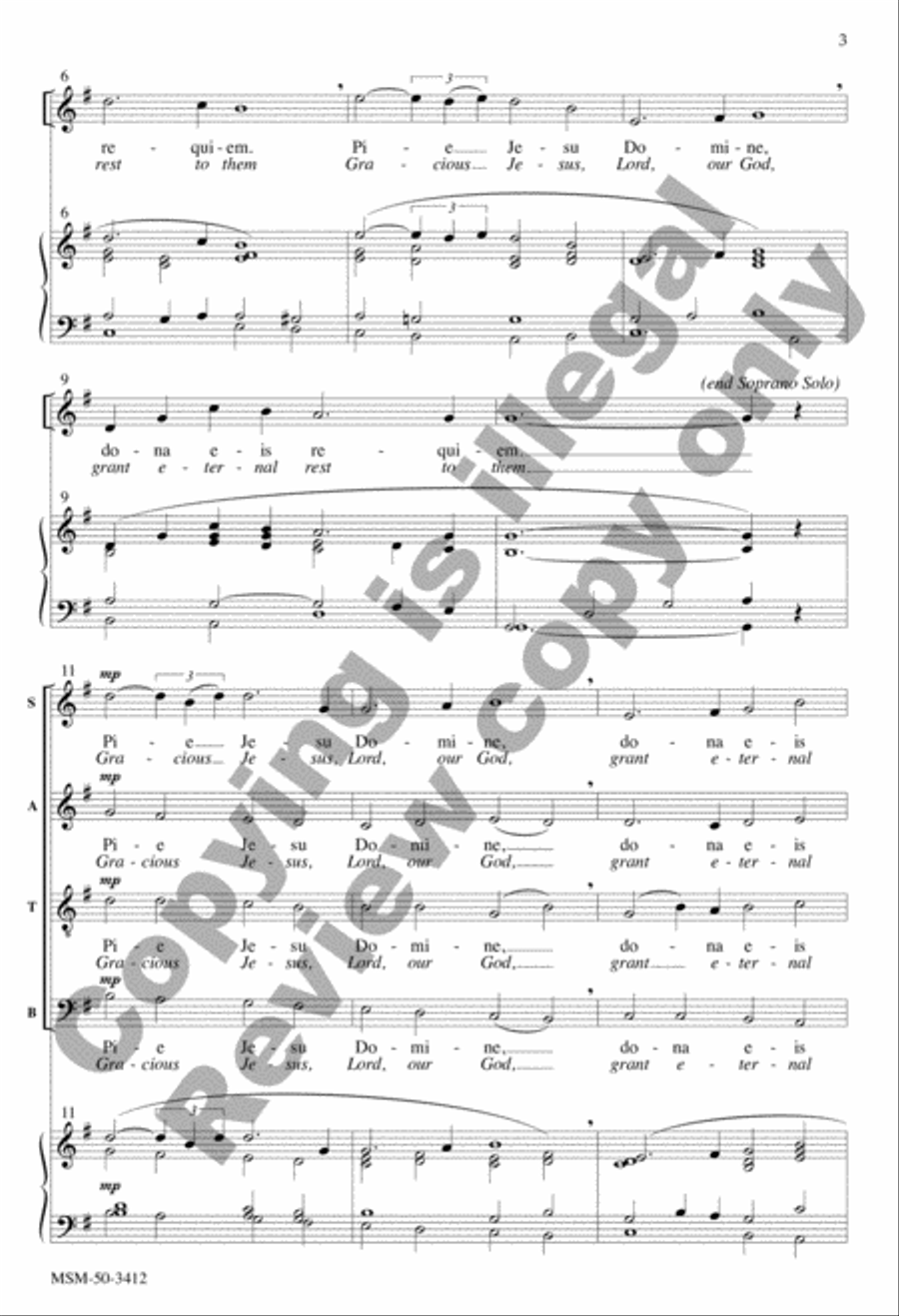 Pie Jesu (Choral Score) image number null