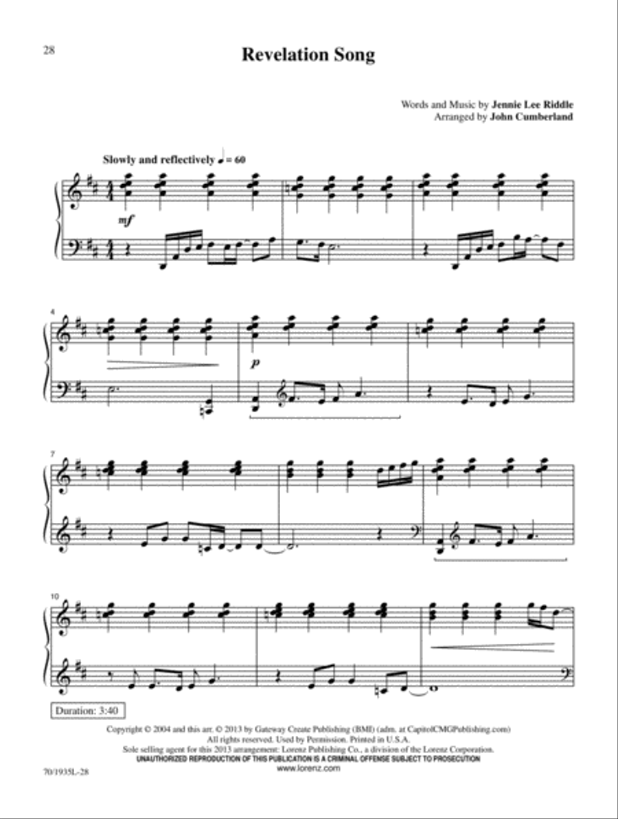 Blessing and Honor Piano Solo scores gallery preview page 7