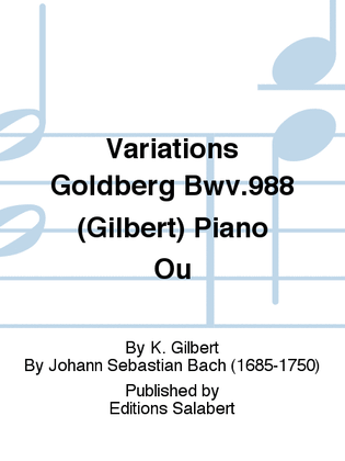 Book cover for Variations Goldberg Bwv.988 (Gilbert) Piano Ou