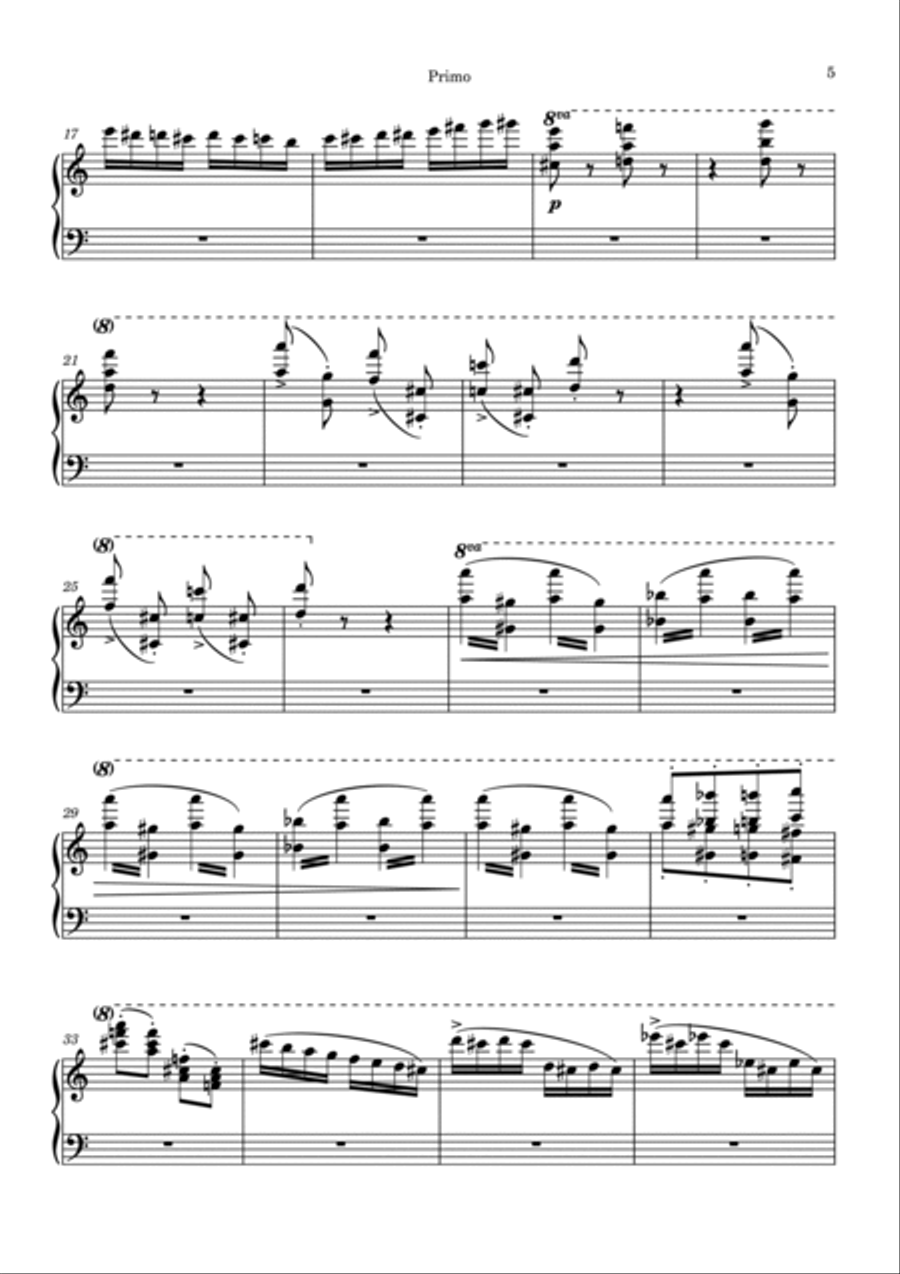 Flight of the Bumblebee for piano - Four Hands Flight of the Bumblebee for piano - Four Hands 1 Piano, 4-Hands scores gallery preview page 5